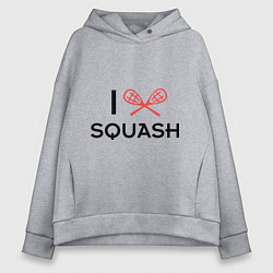 Толстовка оверсайз женская I Love Squash, цвет: меланж