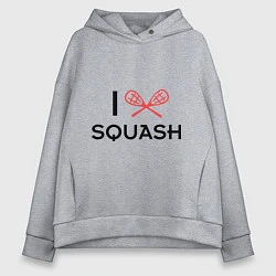Толстовка оверсайз женская I Love Squash, цвет: меланж