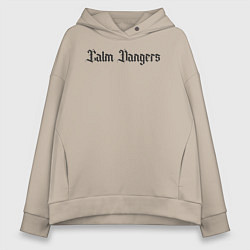 Толстовка оверсайз женская Calm dangers black 2 side, цвет: миндальный