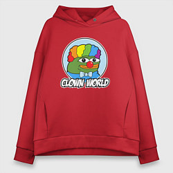 Толстовка оверсайз женская Clown world, цвет: красный