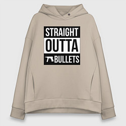 Толстовка оверсайз женская Straight outta bullets, цвет: миндальный