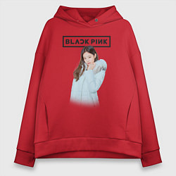 Толстовка оверсайз женская Jisoo Blackpink winter, цвет: красный