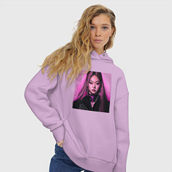 Толстовка оверсайз женская Blackpink Jennie аниме рисунок, цвет: лаванда — фото 2