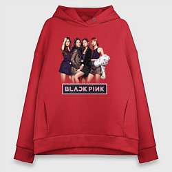 Толстовка оверсайз женская Rose Blackpink kpop, цвет: красный
