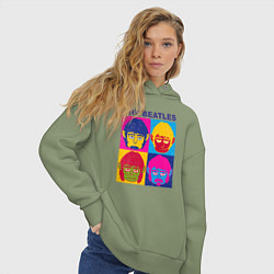 Толстовка оверсайз женская The Beatles color, цвет: авокадо — фото 2
