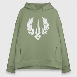 Толстовка оверсайз женская Загрей лого, цвет: авокадо