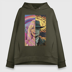 Толстовка оверсайз женская Barbie Oppenheimer, цвет: хаки