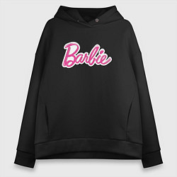 Толстовка оверсайз женская Barbie title, цвет: черный