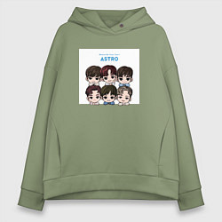 Толстовка оверсайз женская Чиби Астро, цвет: авокадо