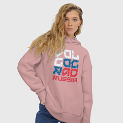 Толстовка оверсайз женская Россия Волгоград, цвет: пыльно-розовый — фото 2