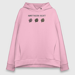 Толстовка оверсайз женская Северная жара, цвет: светло-розовый