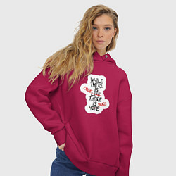 Толстовка оверсайз женская While where is code where is bugs, цвет: маджента — фото 2
