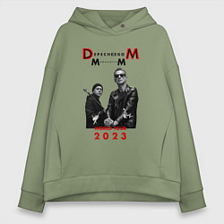 Толстовка оверсайз женская Depeche Mode 2023 Memento Mori - Dave & Martin 03, цвет: авокадо