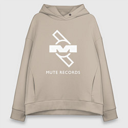 Толстовка оверсайз женская Depeche Mode Mute Records Logo, цвет: миндальный