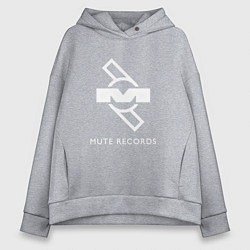 Толстовка оверсайз женская Depeche Mode Mute Records Logo, цвет: меланж