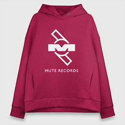 Толстовка оверсайз женская Depeche Mode Mute Records Logo, цвет: маджента