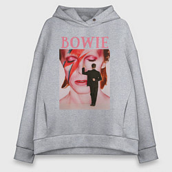 Толстовка оверсайз женская David Bowie 90 Aladdin Sane, цвет: меланж