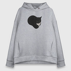 Толстовка оверсайз женская Maxwell cat, цвет: меланж
