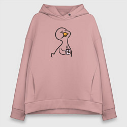 Толстовка оверсайз женская Гусь с утра, цвет: пыльно-розовый