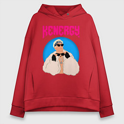 Толстовка оверсайз женская Кен и Барби, цвет: красный