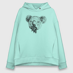 Толстовка оверсайз женская Коала ест, цвет: мятный