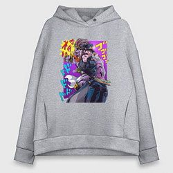 Толстовка оверсайз женская Джотаро - Jojo, цвет: меланж