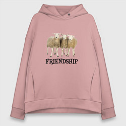 Толстовка оверсайз женская Дружба на все времена, цвет: пыльно-розовый