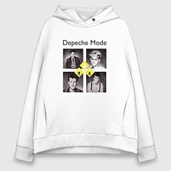 Толстовка оверсайз женская Depeche Mode - DM retro, цвет: белый