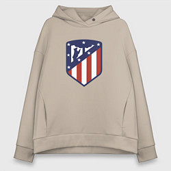 Толстовка оверсайз женская Atletico Madrid FC, цвет: миндальный