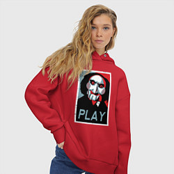 Толстовка оверсайз женская Play saw, цвет: красный — фото 2