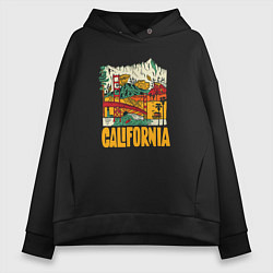 Толстовка оверсайз женская California mountains, цвет: черный