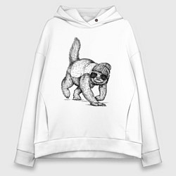 Толстовка оверсайз женская Медоед на стиле, цвет: белый