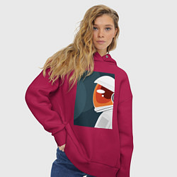 Толстовка оверсайз женская Космонавт в скафандре вызов, цвет: маджента — фото 2