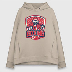 Толстовка оверсайз женская Club boxing, цвет: миндальный