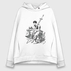 Толстовка оверсайз женская Берсерк манга и аниме, цвет: белый