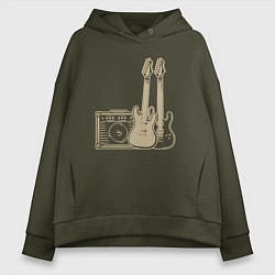 Толстовка оверсайз женская Rock life, цвет: хаки