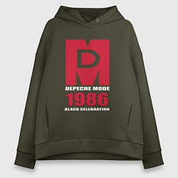 Толстовка оверсайз женская Depeche Mode - Black Celebration album merch, цвет: хаки