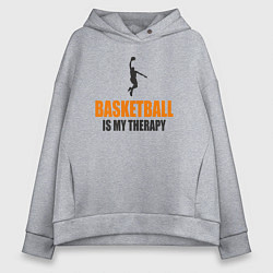 Толстовка оверсайз женская Баскетбол моя терапия, цвет: меланж