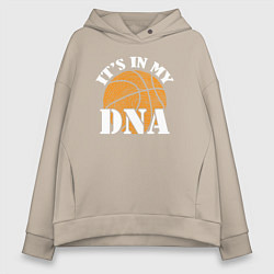 Толстовка оверсайз женская ДНК баскетбола, цвет: миндальный