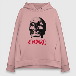 Толстовка оверсайз женская Depeche Mode - Enjoy skull, цвет: пыльно-розовый