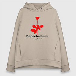 Толстовка оверсайз женская Depeche Mode - Violator album logo, цвет: миндальный