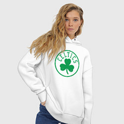 Толстовка оверсайз женская Boston Celtics clover, цвет: белый — фото 2