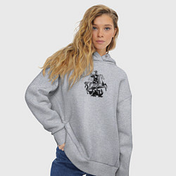 Толстовка оверсайз женская Георгий Победоносец Герб Москвы, цвет: меланж — фото 2