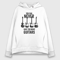 Толстовка оверсайз женская Гитар не может быть очень много, цвет: белый