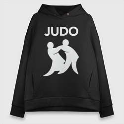 Толстовка оверсайз женская Warriors judo, цвет: черный