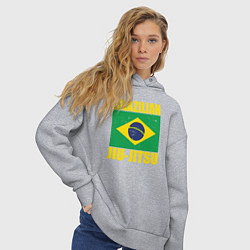 Толстовка оверсайз женская Brazilian jiu-jitsu, цвет: меланж — фото 2
