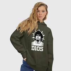 Толстовка оверсайз женская Dios Diego Maradona, цвет: хаки — фото 2