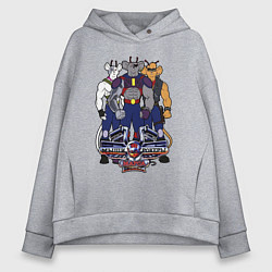 Толстовка оверсайз женская Мыши рокеры с марса - все, цвет: меланж
