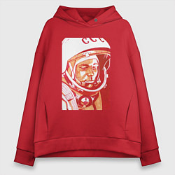 Толстовка оверсайз женская Gagarin in red, цвет: красный