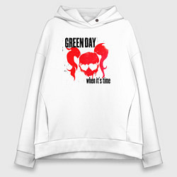 Толстовка оверсайз женская Green Day when its time, цвет: белый